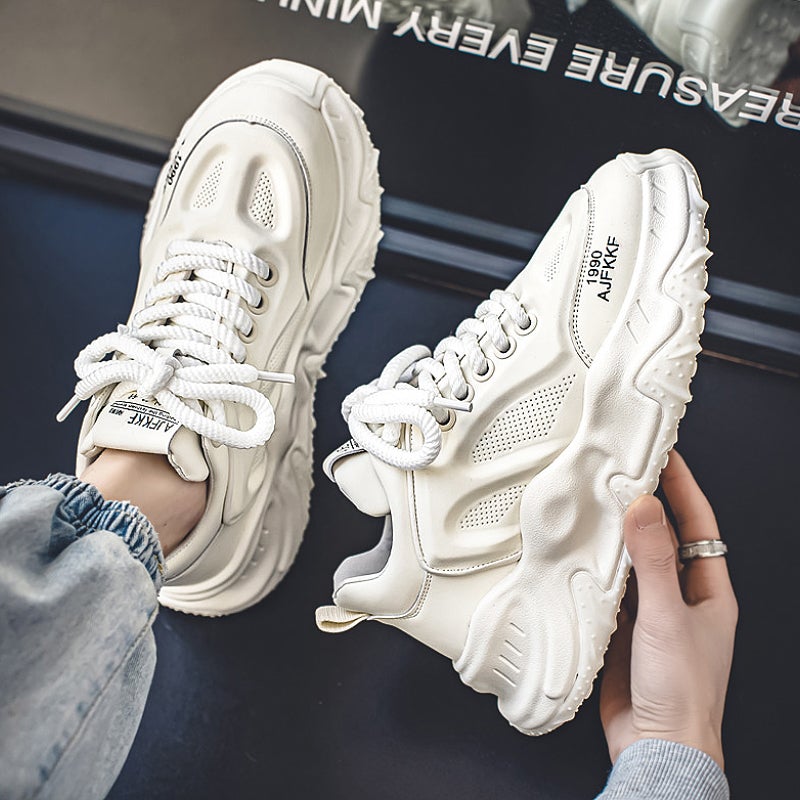 Trendy Men'S Shoes Fashion Brand Sports Casual Spring Hong Kong Style Thick-Soled Height-Increasing Dad Shoes - Image 4