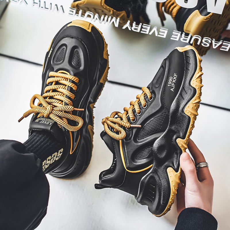 Trendy Men'S Shoes Fashion Brand Sports Casual Spring Hong Kong Style Thick-Soled Height-Increasing Dad Shoes - Image 5