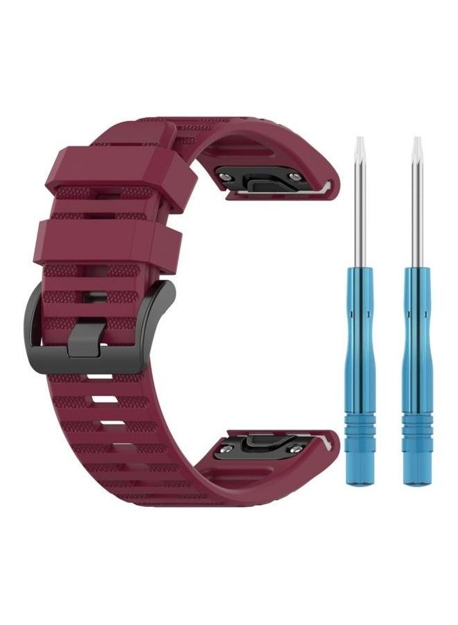 نيبمينينت سوار معصم من السيليكون سريع الفك للساعة الذكية جارمين فينيكس 6 مقاس 22 مم أحمر نبيذي - Image 1