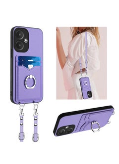 erorex Case For Xiaomi Redmi 13C 5G / 13R R20 Crossbody Rope Ring Card Holder Phone Case  - Image 1