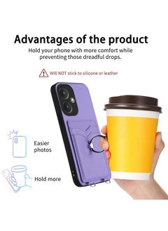 erorex Case For Xiaomi Redmi 13C 5G / 13R R20 Crossbody Rope Ring Card Holder Phone Case  - Image 3