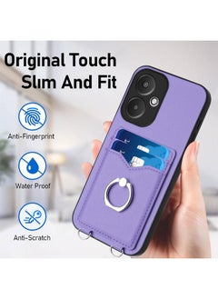 erorex Case For Xiaomi Redmi 13C 5G / 13R R20 Crossbody Rope Ring Card Holder Phone Case  - Image 5