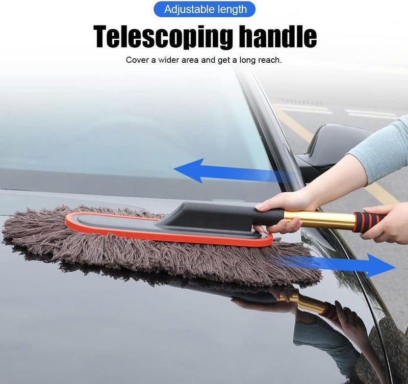 QIMIT Car Duster with Telescopic Handle Car Cleaning Tool Super Soft Cotton Wire Cleaning Brush for Dusting Cars Home (Multi) (S4) - Image 4