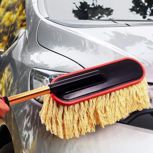 QIMIT Car Duster with Telescopic Handle Car Cleaning Tool Super Soft Cotton Wire Cleaning Brush for Dusting Cars Home (Multi) (S4) - Image 1