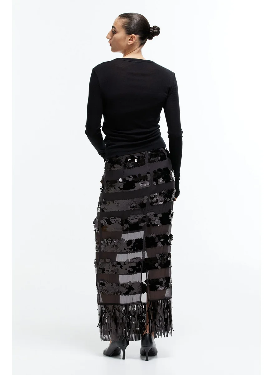 H&M Long Sequined Skirt