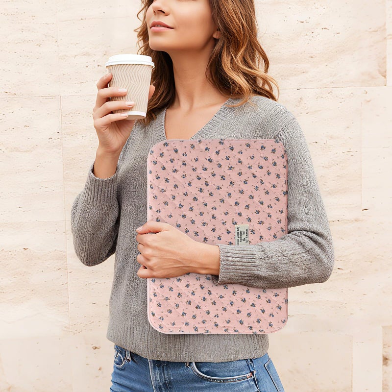 BBIQI Puffy Laptop Sleeve 13-15.6 Inch Cute Quilted Laptop Protective Case Padded Floral Computer Sleeve for MacBook (A-Dark Pink, 13 Inch) - Image 2