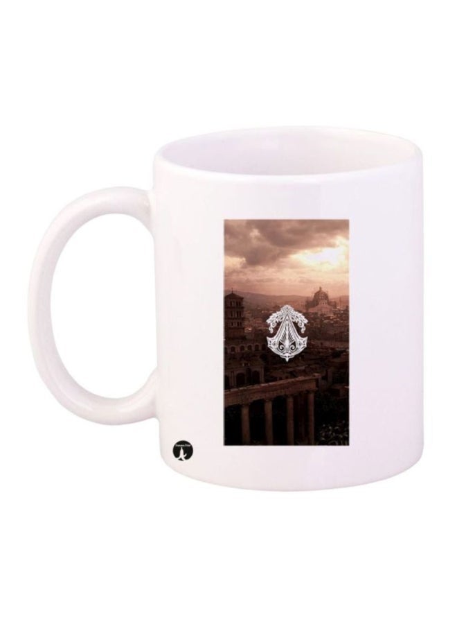 RYN Assassin's Creed Video Game Printed Mug White/Brown/Yellow