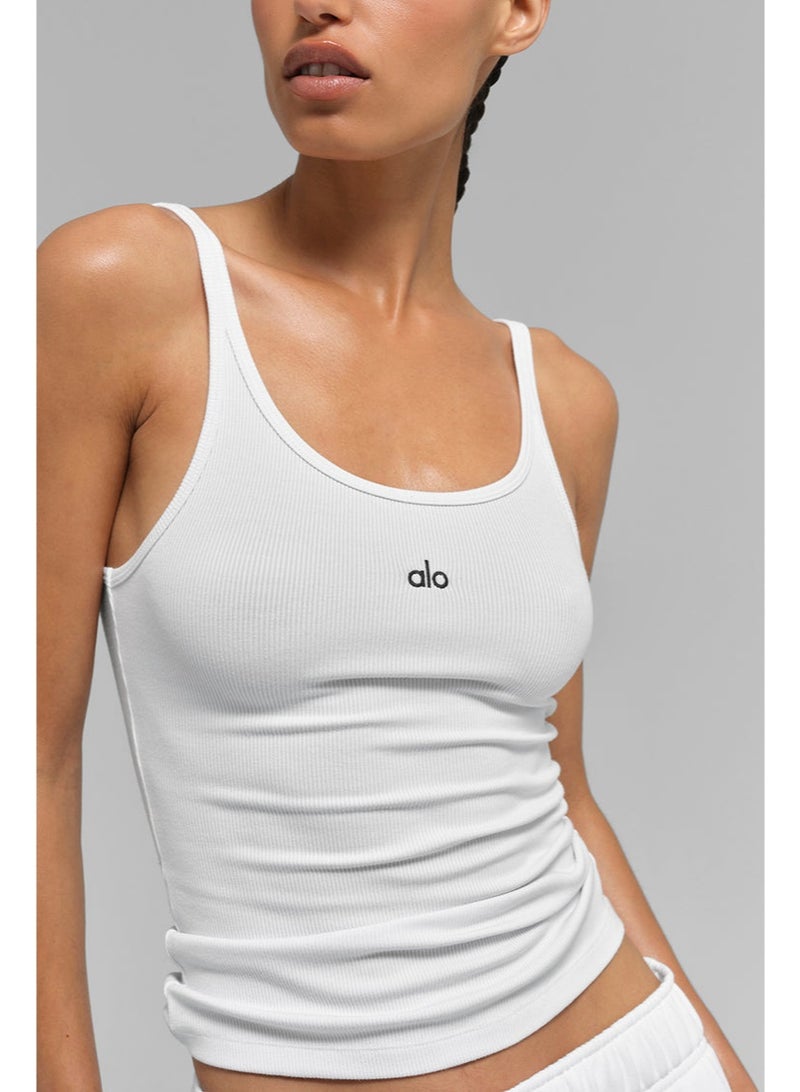 Alo Yoga ALO Solid Color Basic Tank Top - Essential for Daily Slim Fit Layering & Outerwear, Comfortable and Breathable - Image 5