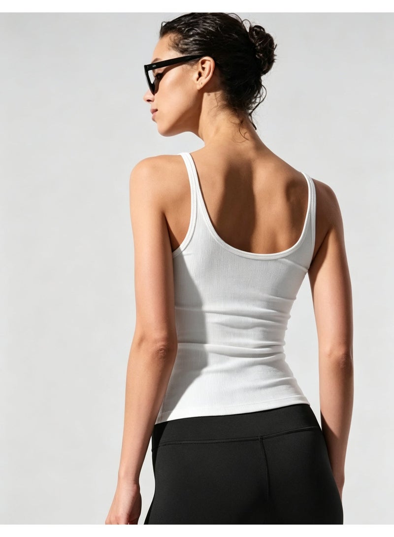 Alo Yoga ALO Solid Color Basic Tank Top - Essential for Daily Slim Fit Layering & Outerwear, Comfortable and Breathable - Image 3