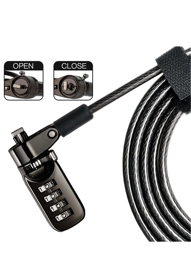 Generic - Laptop Cable Lock, 4 Digital Combination Lock, Security Computer Cable Lock, Anti Theft Combination Lock for iPad Tablet Laptop and Other Devices - Image 1