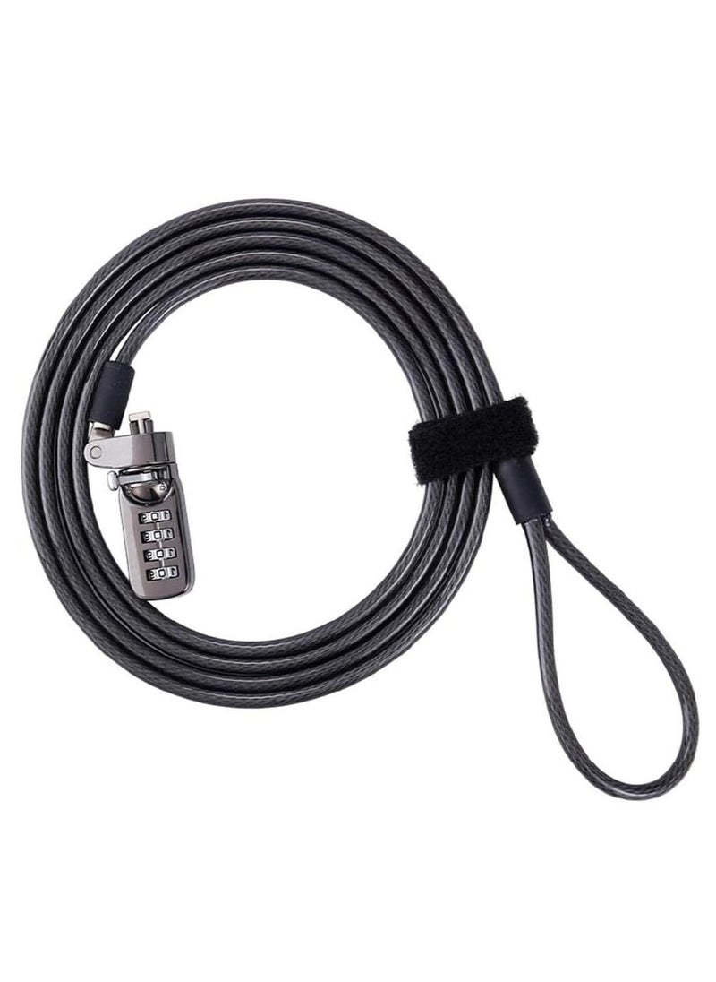 Generic - Laptop Cable Lock, 4 Digital Combination Lock, Security Computer Cable Lock, Anti Theft Combination Lock for iPad Tablet Laptop and Other Devices - Image 1