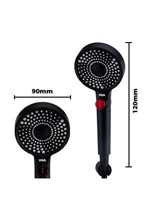 MILA Flowflex Hand Shower MBHB0206BK Hand Shower With Double Sided Water Outlet Multi Function PP cotton filter Matt Black Finish 3 Function Filter Hose 15 metres