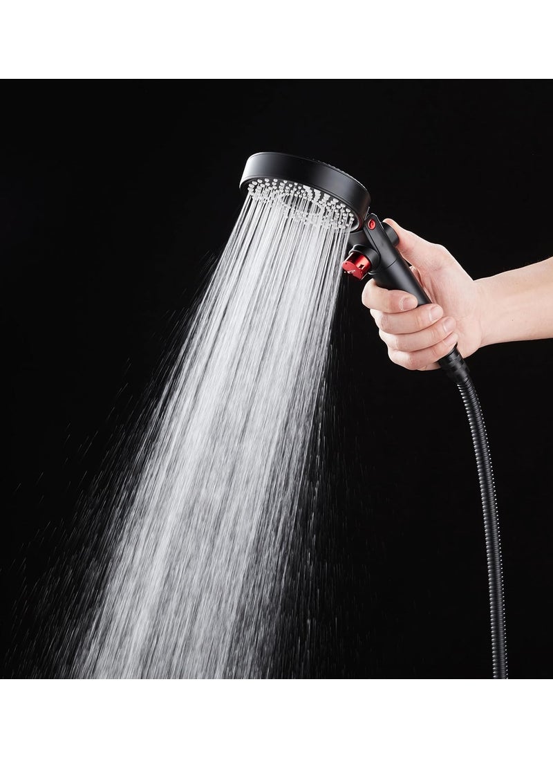 MILA Flowflex Hand Shower MBHB0206BK Hand Shower With Double Sided Water Outlet Multi Function PP cotton filter Matt Black Finish 3 Function Filter Hose 15 metres