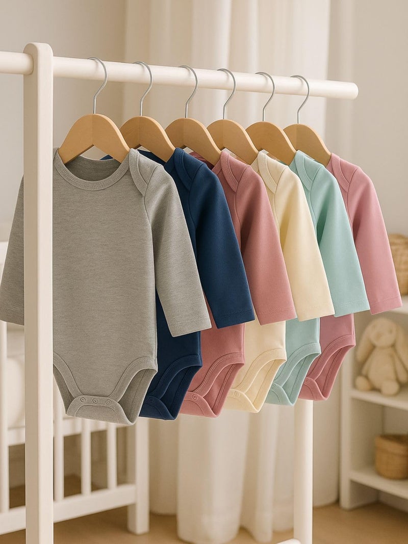 TuddyBuddy 100% Cotton Romper/Bodysuit for Baby Boys - Pack of 5 Assorted (Multicolor Solids, 0 Months-3 Months) - Image 4