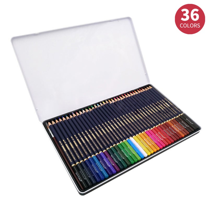 Colored Pencils Set 36 Colors Water-Soluble Blendable - Smooth Painting Experience Thickened 4mm Core for Artists Students Art Enthusiasts - Image 3