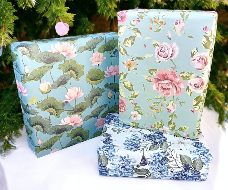 Aakar Pack of 6 Multicolor Floral Gift Wrapping Paper Sheets | 29 x 19 Inches | Matt Finish | 90 GSM Sheets | Ideal for Home Decor, Birthday, Wedding, Anniversary, Christmas & Festive Occasions (Florals) - Image 3