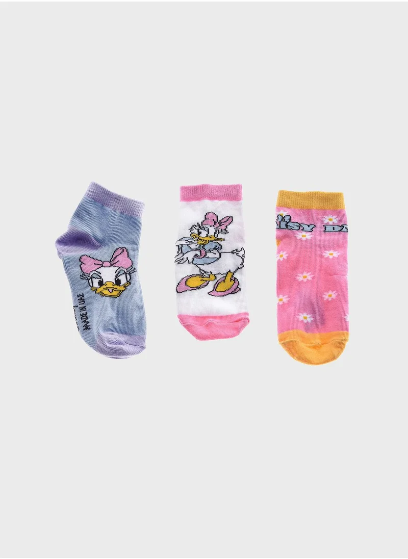 FAN MANIA 3 Pack Mickey & Friends Printed Socks