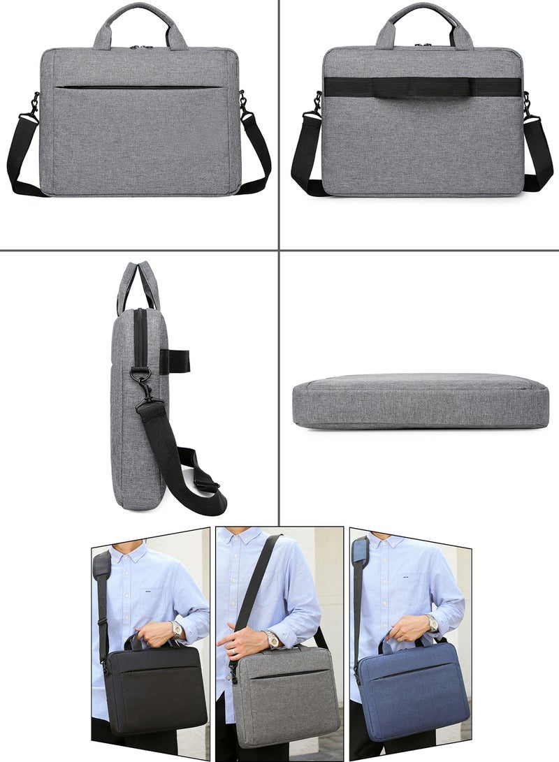 Qiccijoo Laptop Bag Computer Cases 15.6 Inch Briefcase for Men Women Laptop Case Shoulder Bag with Strap Computer Bag Messenger Bag for Travel/Business(Grey) - Image 3