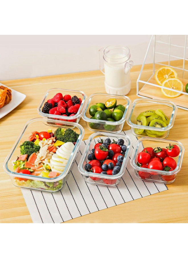 Generic - Glass Lunch Box Large Capacity Lunch Box Office Staff Lunch Box Microwave Oven With Lid Set Refrigerator Sealed Fresh-keeping Rice Bowl-Specifications:Long 980ml Two-compartment With Fork Spoon-Color:Blue - Image 1