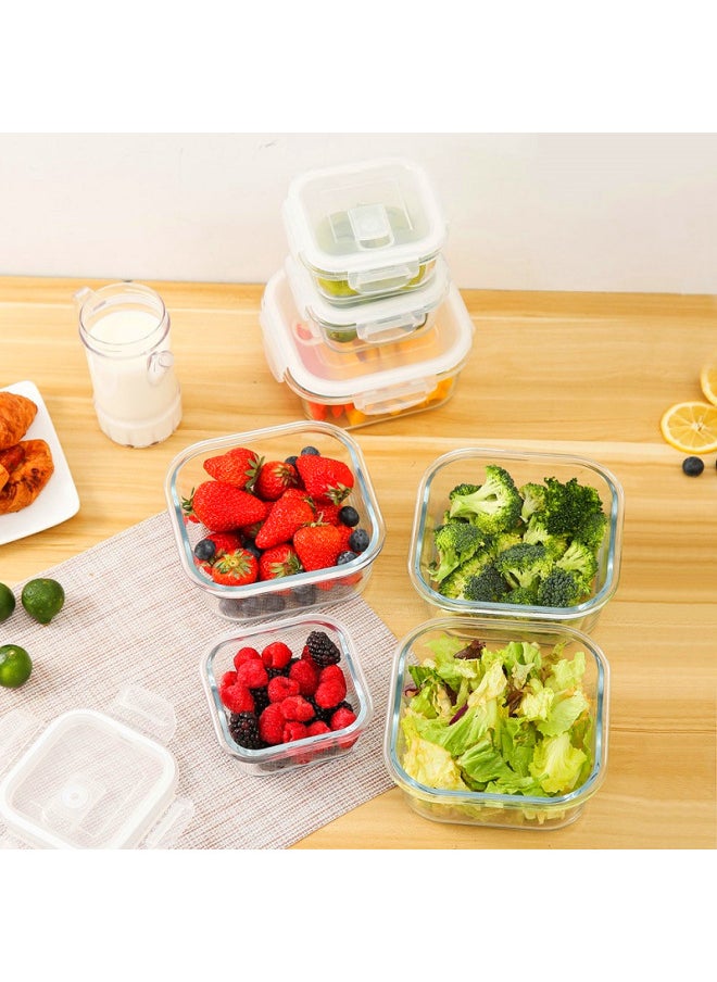 Generic - Glass Lunch Box Large Capacity Lunch Box Office Staff Lunch Box Microwave Oven With Lid Set Refrigerator Sealed Fresh-keeping Rice Bowl-Specifications:Long 980ml Two-compartment With Fork Spoon-Color:Blue - Image 1