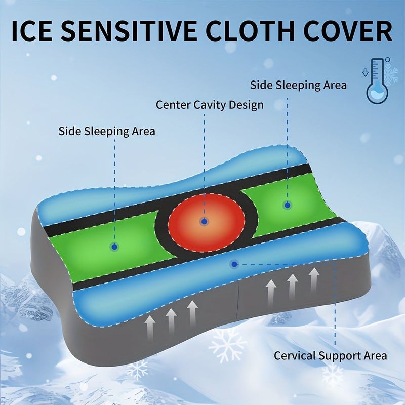 Black Double Sided Neck Support Pillow Cooling Breathable Machine Washable for Side and Back Sleepers Dorm Home Office Versatile Pillow - Image 2