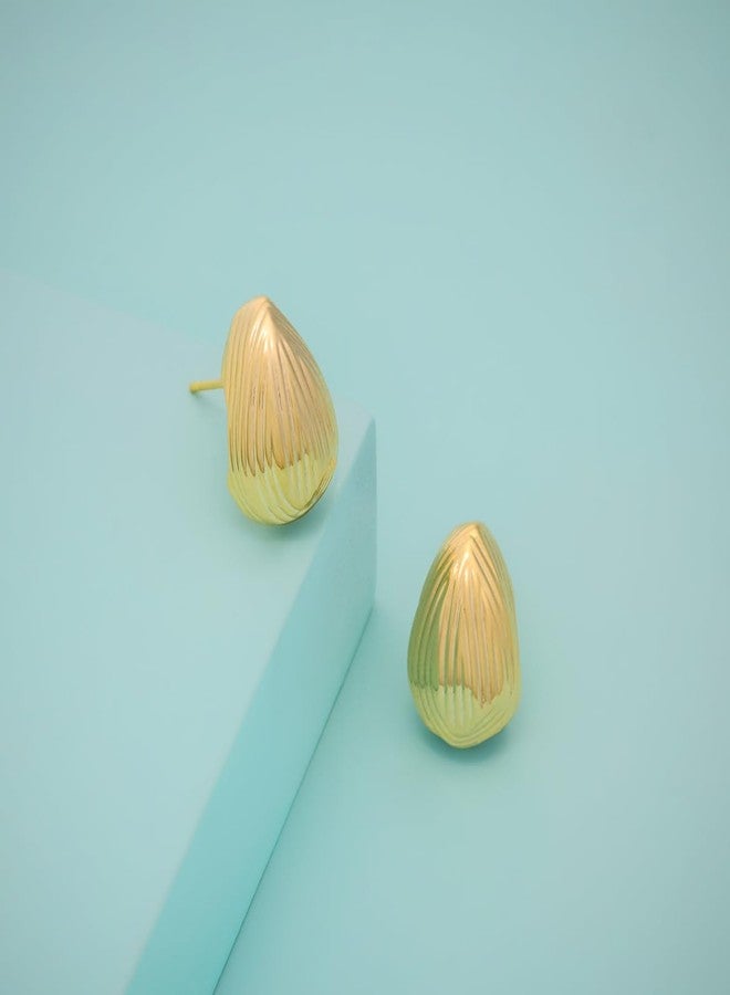 Kushal's Fashion Jewellery Gold Polished Copper Trendy Earrings, Best for Casual Wear & Special Occasion - 455547 - Image 4