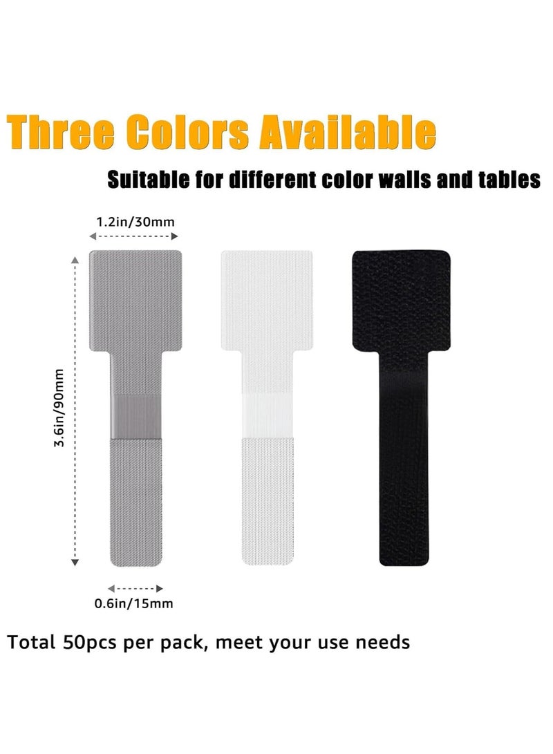 50 PCS Reusable Cable Ties, Self Adhesive Cable Ties, Cable Tidy Management, Reusable Wire Organizers for Cords Hooks for Outdoor String Lights Light Clips  - Image 2