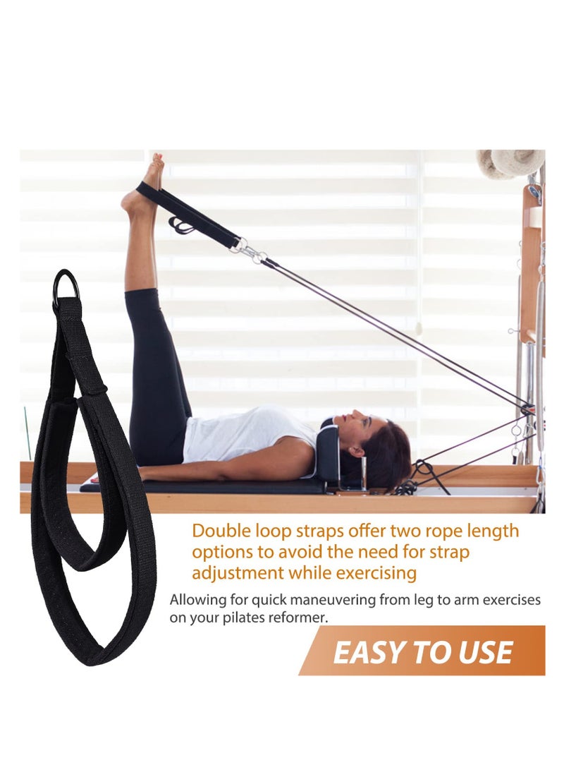 Pilates Double Loop Straps for Reformer - Padded D-Ring Exercise Straps for Home Gym Workouts - 2PCS Fitness Accessories for Yoga and Pilates Training - Image 5