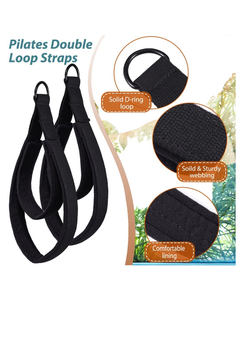 Pilates Double Loop Straps for Reformer - Padded D-Ring Exercise Straps for Home Gym Workouts - 2PCS Fitness Accessories for Yoga and Pilates Training - Image 4