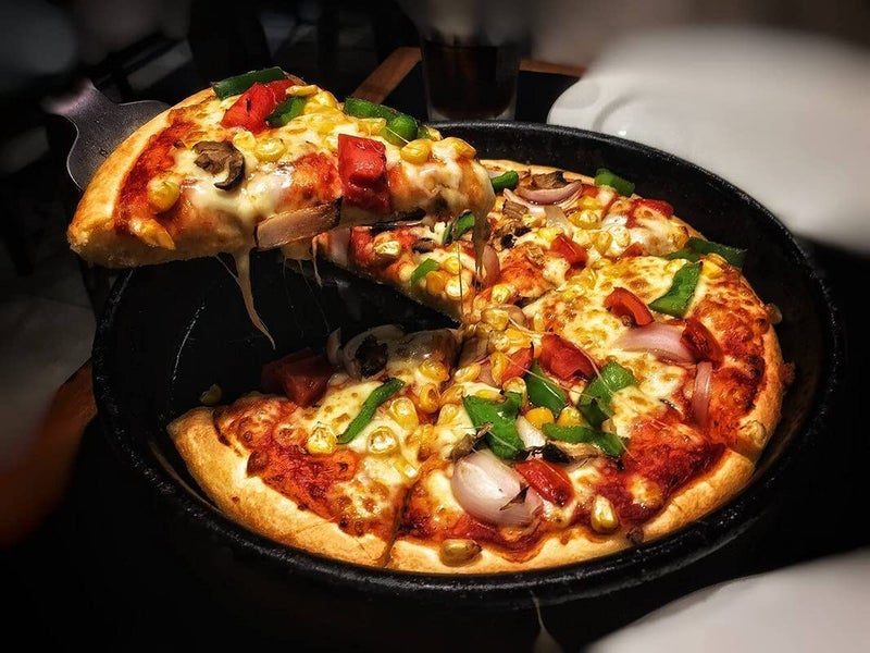 Black Olive Pizza Baking Tray | Carbon Steel Non-Stick Bakeware | Round Shape Plate | Cake Pizza Pan Baking Mould Used in Microwave Oven, OTG | Baking Tool | Black - Image 2