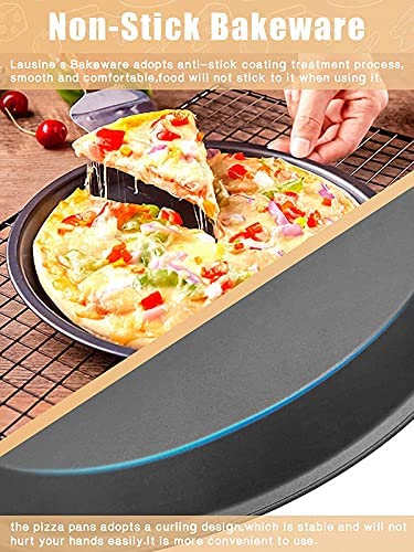 Black Olive Pizza Baking Tray | Carbon Steel Non-Stick Bakeware | Round Shape Plate | Cake Pizza Pan Baking Mould Used in Microwave Oven, OTG | Baking Tool | Black - Image 4