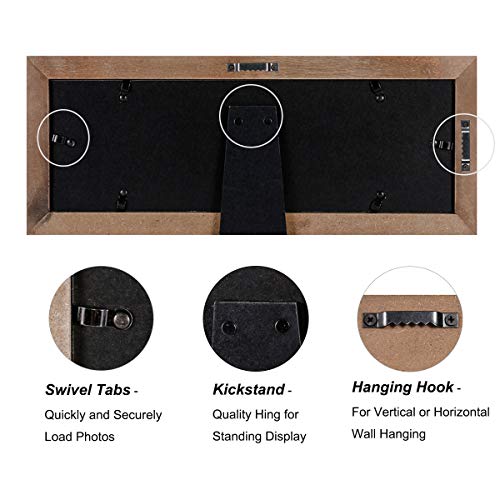 UMICAL 4x6 Picture Frame 2-Opening Solid Wood Collage Picture Frames Vintage Style Distressed Photo Frames with Real Glass for Table Top Stand or Wall Hanging - Image 5