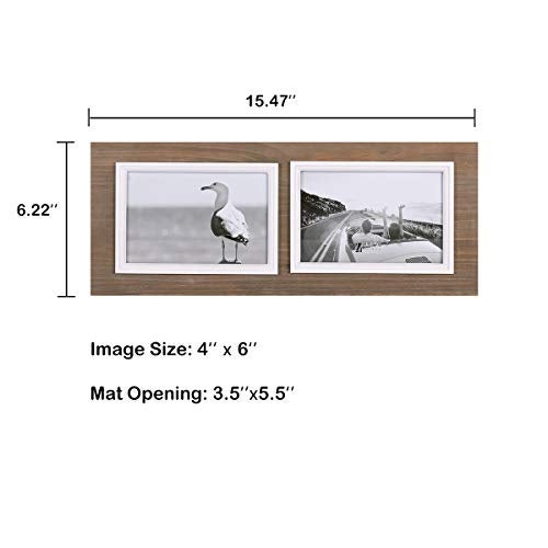 UMICAL 4x6 Picture Frame 2-Opening Solid Wood Collage Picture Frames Vintage Style Distressed Photo Frames with Real Glass for Table Top Stand or Wall Hanging - Image 4
