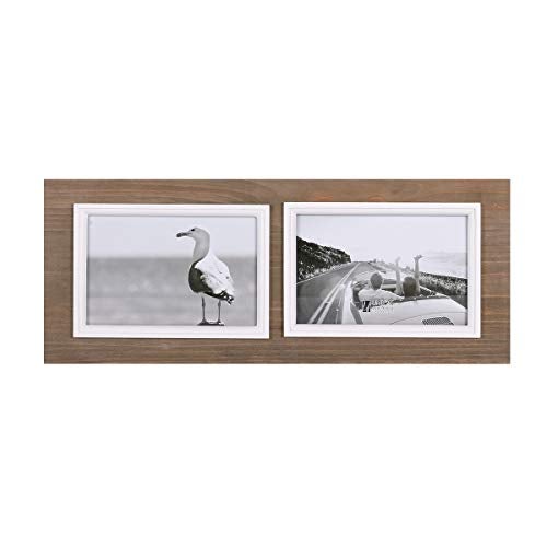 UMICAL 4x6 Picture Frame 2-Opening Solid Wood Collage Picture Frames Vintage Style Distressed Photo Frames with Real Glass for Table Top Stand or Wall Hanging - Image 1