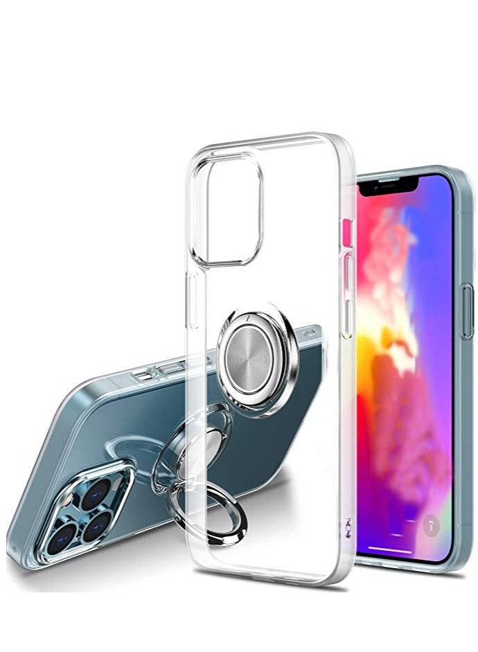 فيسوس علبة واضحة مع حامل حلقة قابلة للتدوير 360 درجة ، وغطاء واقي من السيليكون الناعم الشفافة المتوافق مع iPhone 13 6.1 '' '' - Image 2
