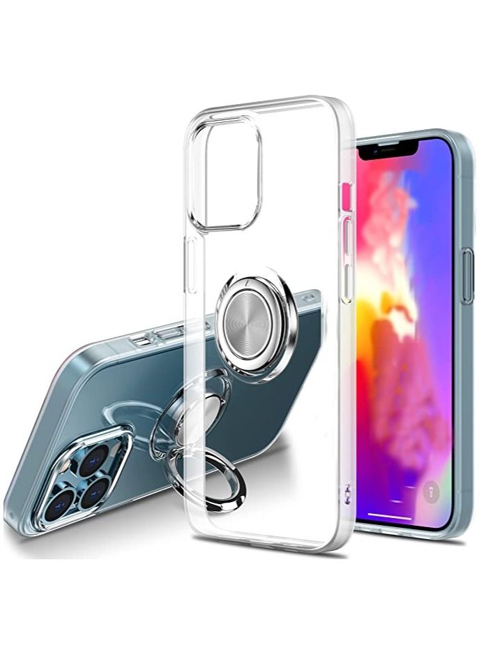 فيسوس علبة واضحة مع حامل حلقة قابلة للتدوير 360 درجة ، وغطاء واقي من السيليكون الناعم الشفافة المتوافق مع iPhone 13 6.1 '' '' - Image 3