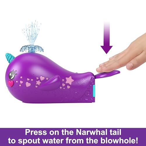 Polly Pocket Toy Boat Playset with 2 Dolls, Surprise Accessories & Water Play, Sparkle Cove Adventure Narwhal Boat - Image 3