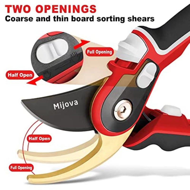 Garden Shears, Pruning Shears for Gardening Heavy Duty with Rust Proof Stainless Steel Blades, Best Bypass Pruner scissors, secateurs - Professional Gardening Hand Tools - Image 3