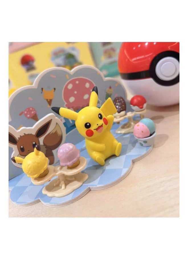 بوكيمون بيكاتشو مع كرة البوكيمون مجسم مشهد ثلاثي الأبعاد، لعبة عرض قابلة للاقتناء - Image 2