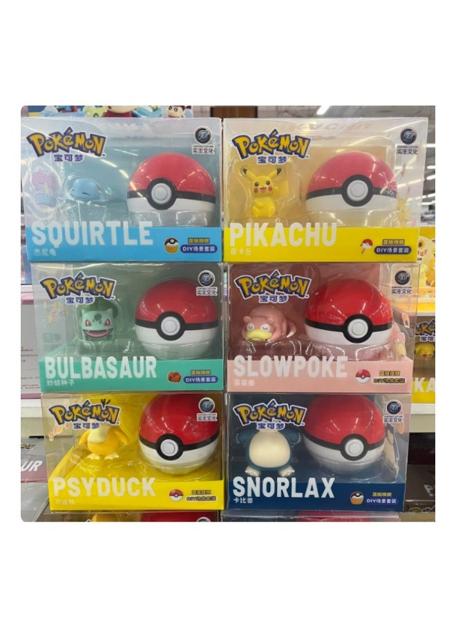 بوكيمون بيكاتشو مع كرة البوكيمون مجسم مشهد ثلاثي الأبعاد، لعبة عرض قابلة للاقتناء - Image 3