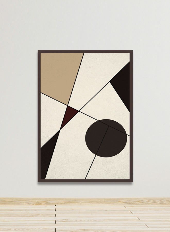 ماركتنا لوحة جدارية قماشية فنية لتزيين الحائط بتصميم تجريدي مع برواز بني مجوف مقاس 120x80سم قطعة واحدة - Image 1