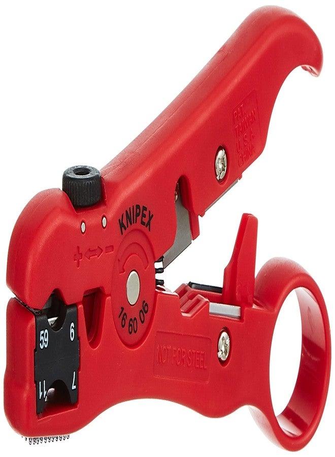 Knipex 16 60 06 SB Stripping Tool for Coax Cables 125 mm (Blister Packed), Red - Image 2