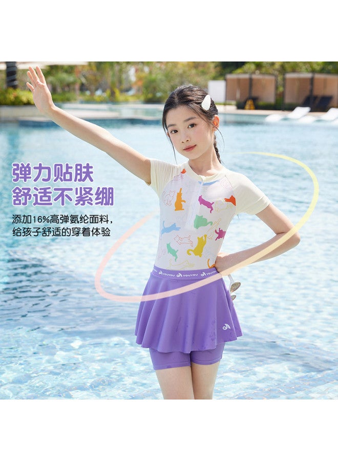 YouYou Children's Swimsuit 2025 New Style Girl's Swimsuit One-piece Dress Style Swimsuit For Big Kids Fashion Hot Spring Swimsuit - Image 5