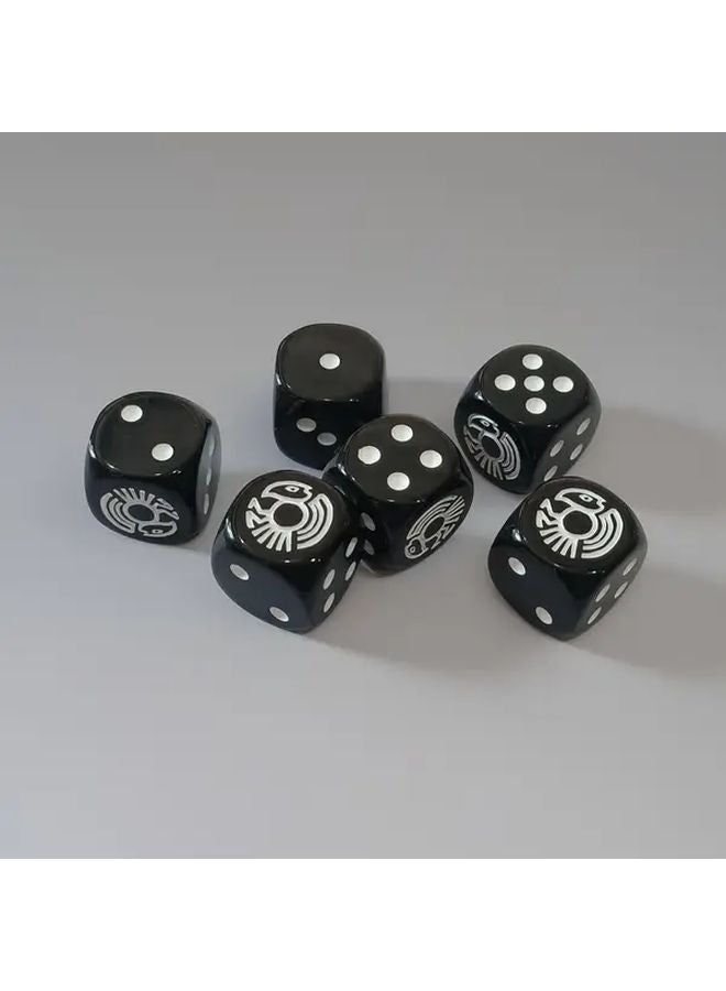 6 قطع نرد ألعاب أسود 16مم D6 بنقش أسد هدية لعبة الطاولة دوري DND RPG - Image 4