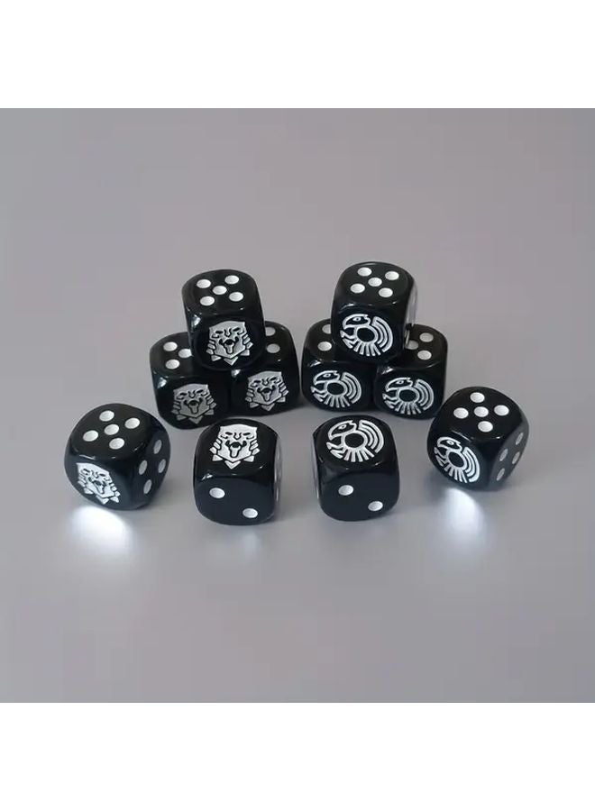 6 قطع نرد ألعاب أسود 16مم D6 بنقش أسد هدية لعبة الطاولة دوري DND RPG - Image 2