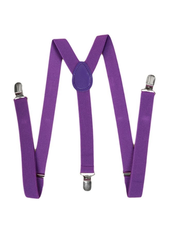 Y-Shaped Clip-On Adjustable Suspender Purple - Image 1