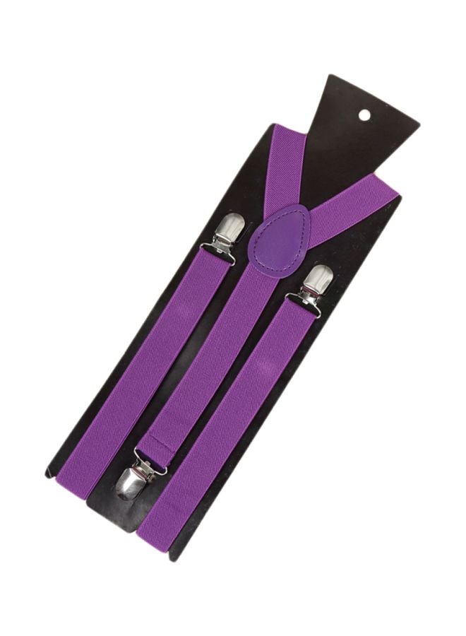 Y-Shaped Clip-On Adjustable Suspender Purple - Image 2