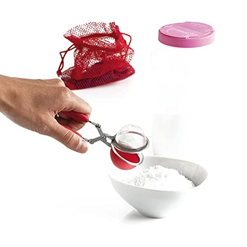 Mastrad رشاش، منخل ورزاز للسكر البودرة، الكاكاو، التوابل، الأعشاب، شبكة دقيقة من ماستراد - أحمر - Image 4