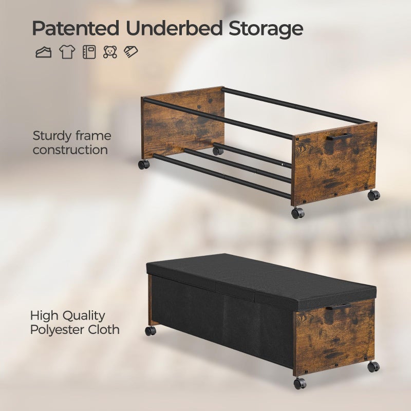 FOUCSSOMEI Under Bed Drawers on Wheels, XXXXL Size, UnderBed Storage with Wheels, Wooden Under Bed Storage, Heavy Duty, Patented Design - Image 2
