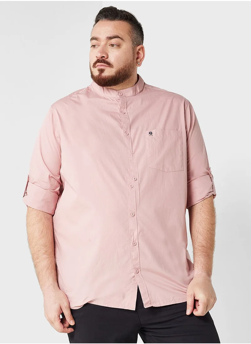 توماس سكوت Men Plus Size Premium Slim Fit Casual Pure Cotton Shirt